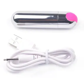 10 Speed Silver USB Recharging Vibrating Bullet