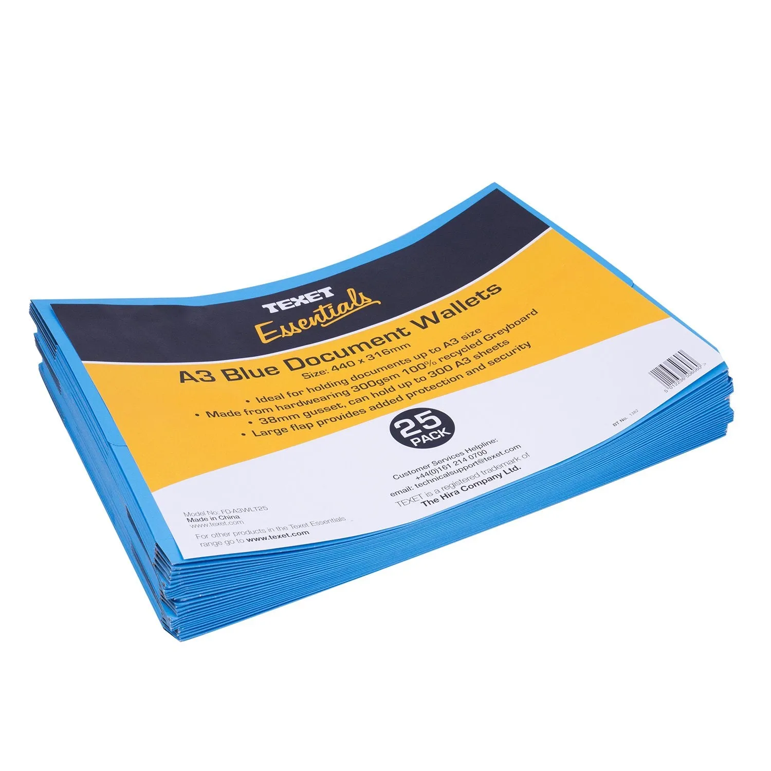 A3 Document Wallets Blue PK25