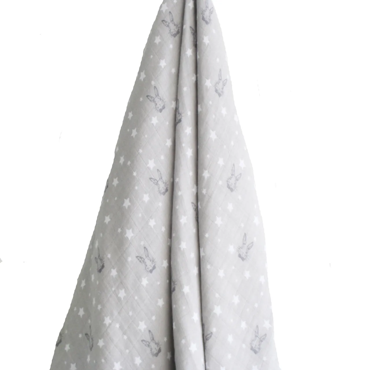 Alimrose Muslin Swaddle - Bunny Star Grey