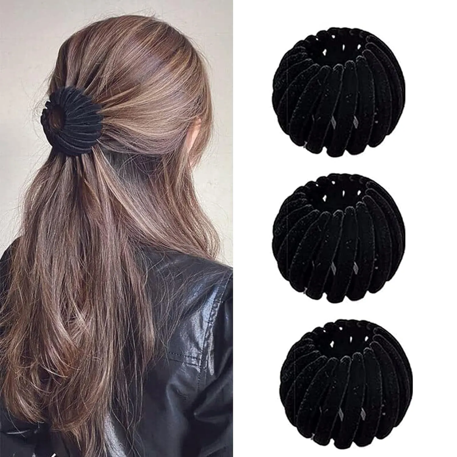 Aweoisa 3PCS Hair Accessories For Women,Bird Nest Magic Hair Clip,Hair Bun Accessories For Women,Hair Bun Clip