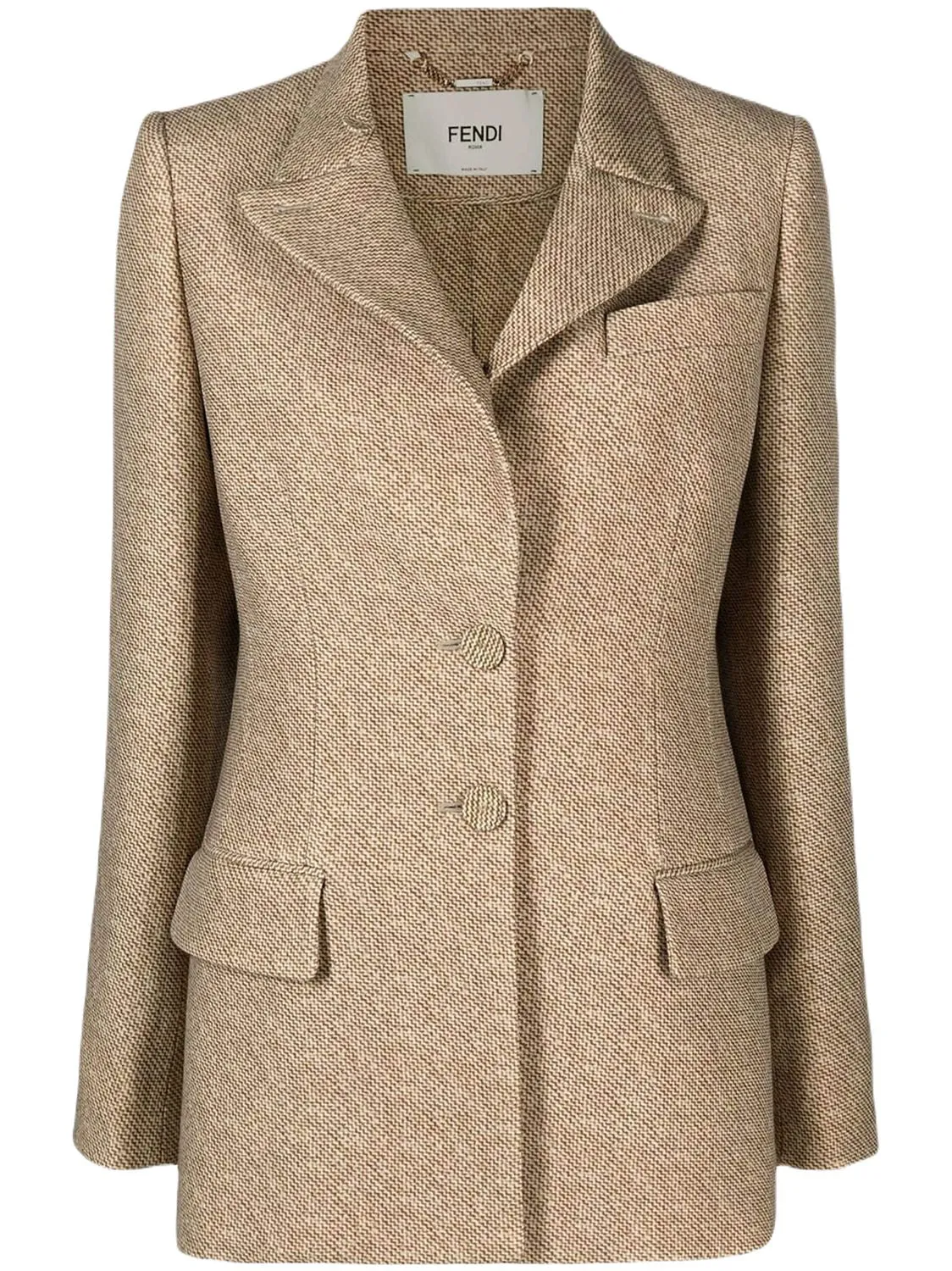 Beige printed wool jacket