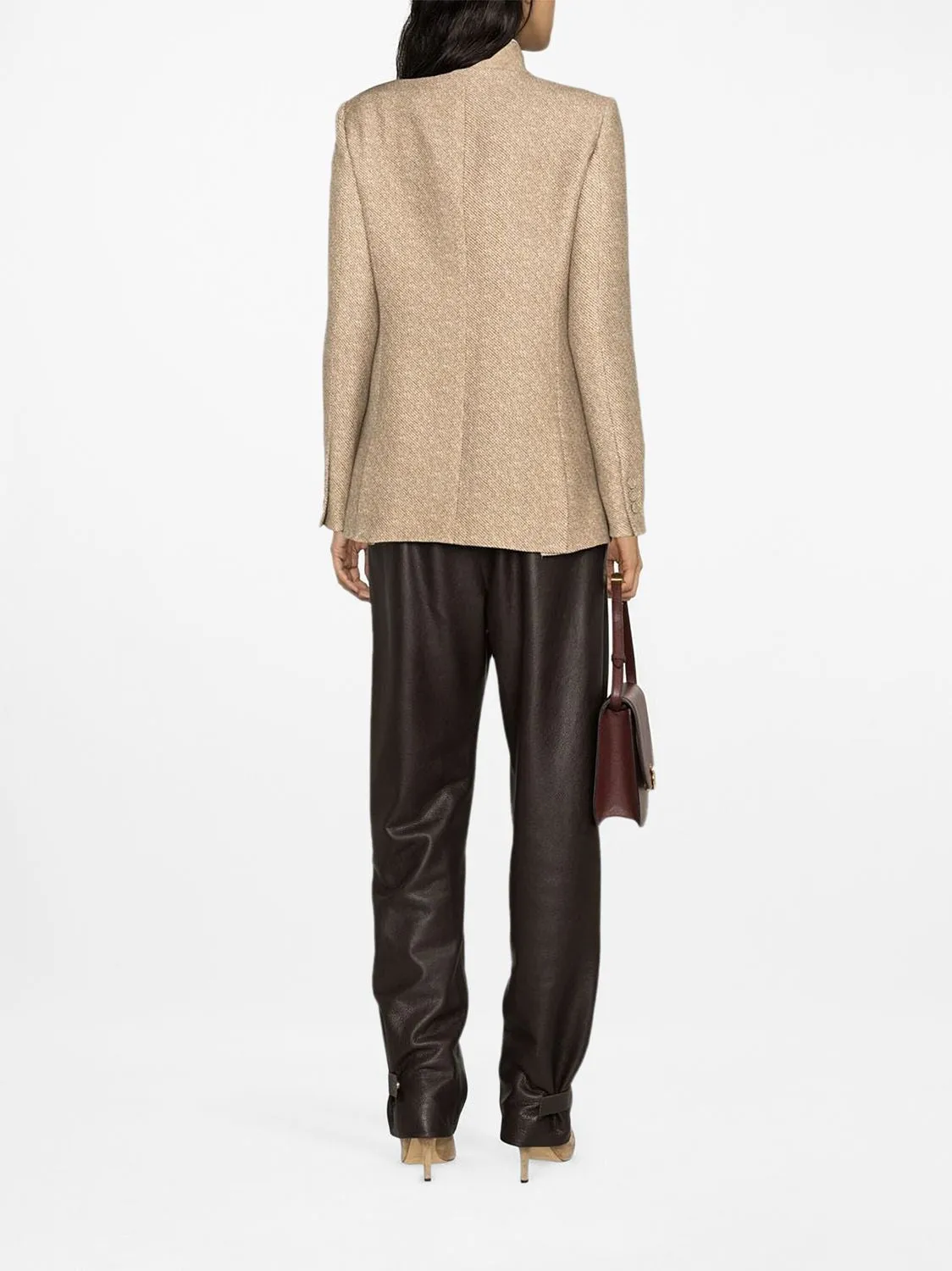 Beige printed wool jacket