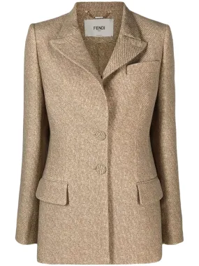 Beige printed wool jacket