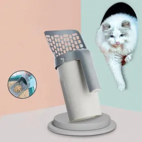 Best Cat Litter Scooper with Built-in Bag Cat Shovel Cleaning Poop