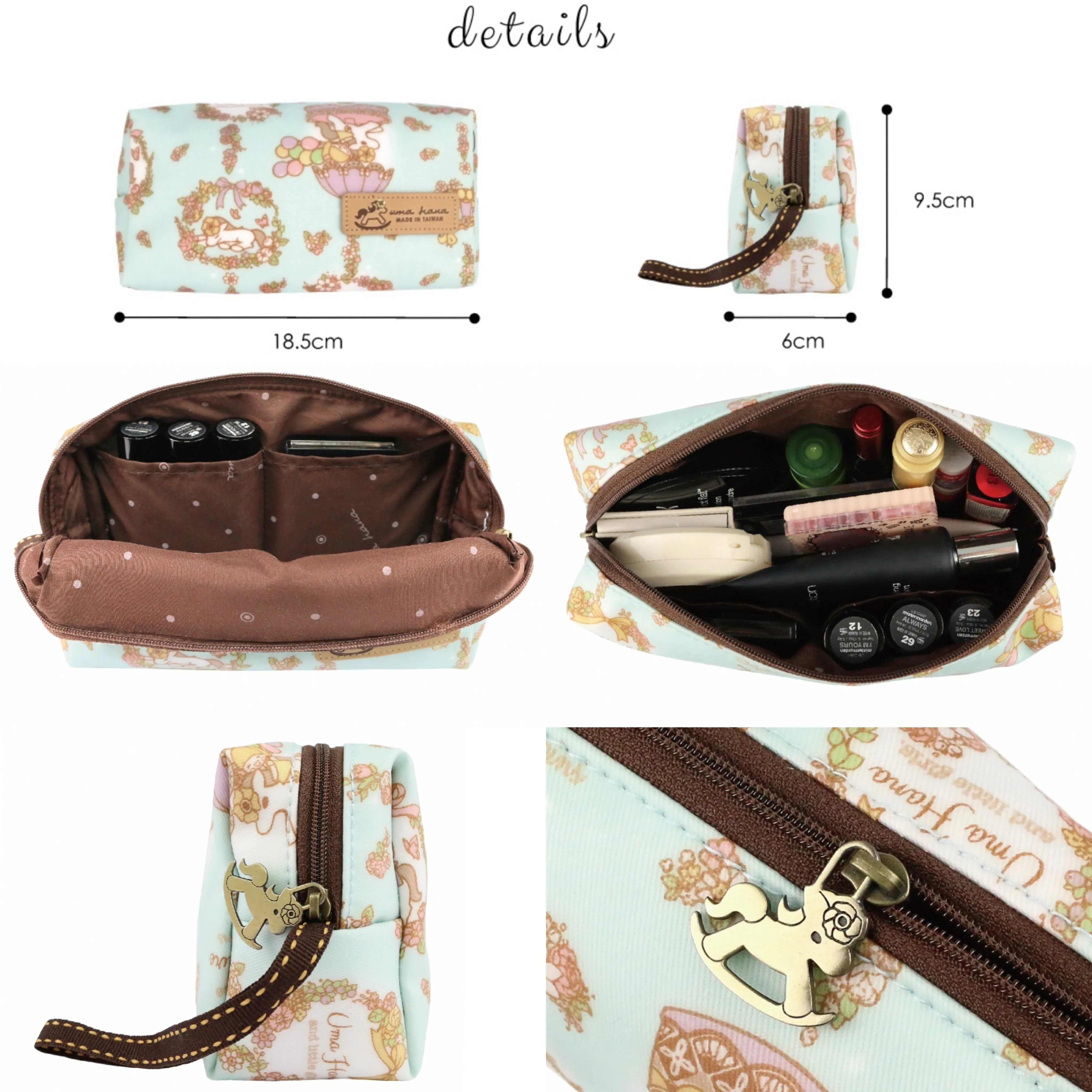 Blue Penguin Market Rectangle Cosmetic Bag