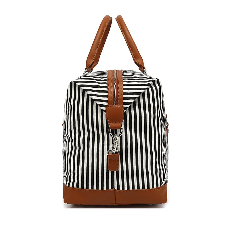 Canvas Tote Travel Bags Canvas Leather Shoulder Bag Unisex Canvas Overnight Bag Weekender Bags Gift Idea