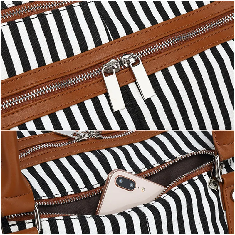 Canvas Tote Travel Bags Canvas Leather Shoulder Bag Unisex Canvas Overnight Bag Weekender Bags Gift Idea