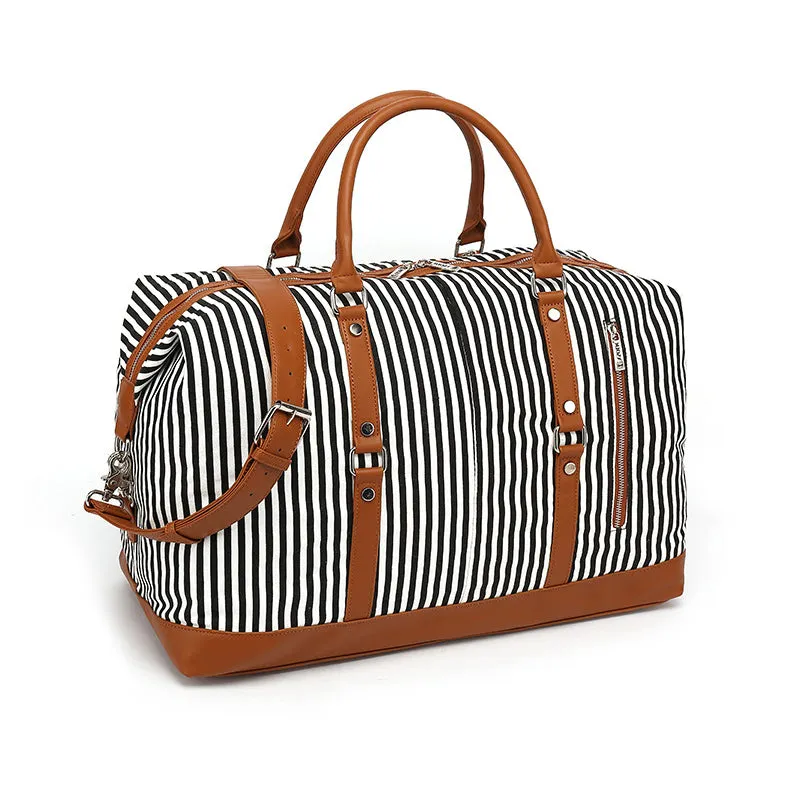 Canvas Tote Travel Bags Canvas Leather Shoulder Bag Unisex Canvas Overnight Bag Weekender Bags Gift Idea