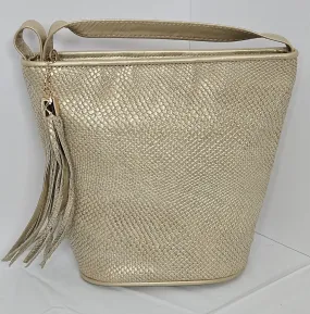 Champagne Snakeprint Genuine Leather Handbag.#TR2099CP,Purses for girls, women,Universal Use Soft handbag,    Unique design Made in USA
