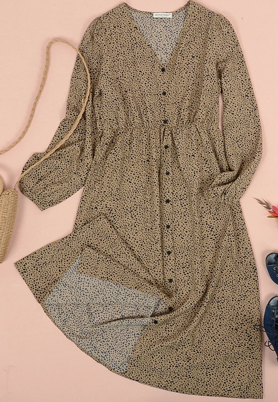 Cheetah Print Button Down Dress