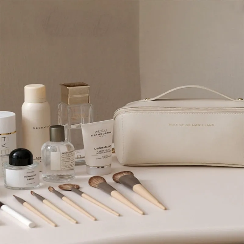 Comfortable Ladies Spacious Pu Leather Travel Cosmetic Bag