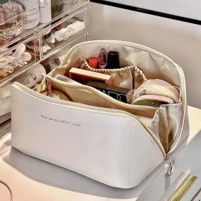 Comfortable Ladies Spacious Pu Leather Travel Cosmetic Bag