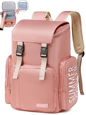 Cooler Backpack Pink- Insulated Hiking Backpack for Women Men Insulated Leak-Proof Waterproof Soft Cooler Bag Cooler Bookbag Thermal Lunch Backpack for Beach, Beverage, Travel, Camping, Picnic, Car