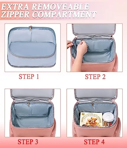 Cooler Backpack Pink- Insulated Hiking Backpack for Women Men Insulated Leak-Proof Waterproof Soft Cooler Bag Cooler Bookbag Thermal Lunch Backpack for Beach, Beverage, Travel, Camping, Picnic, Car