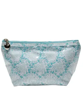 Cosmetic Bag (Small), Trellis (Aqua)