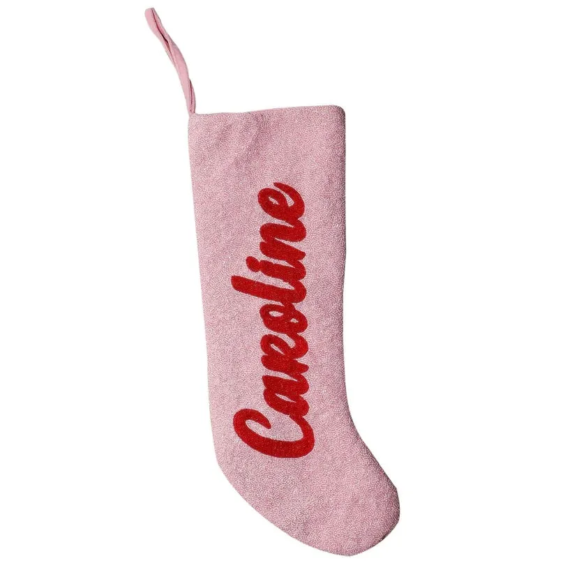 CUSTOM BEADED STOCKING SCRIPT FONT