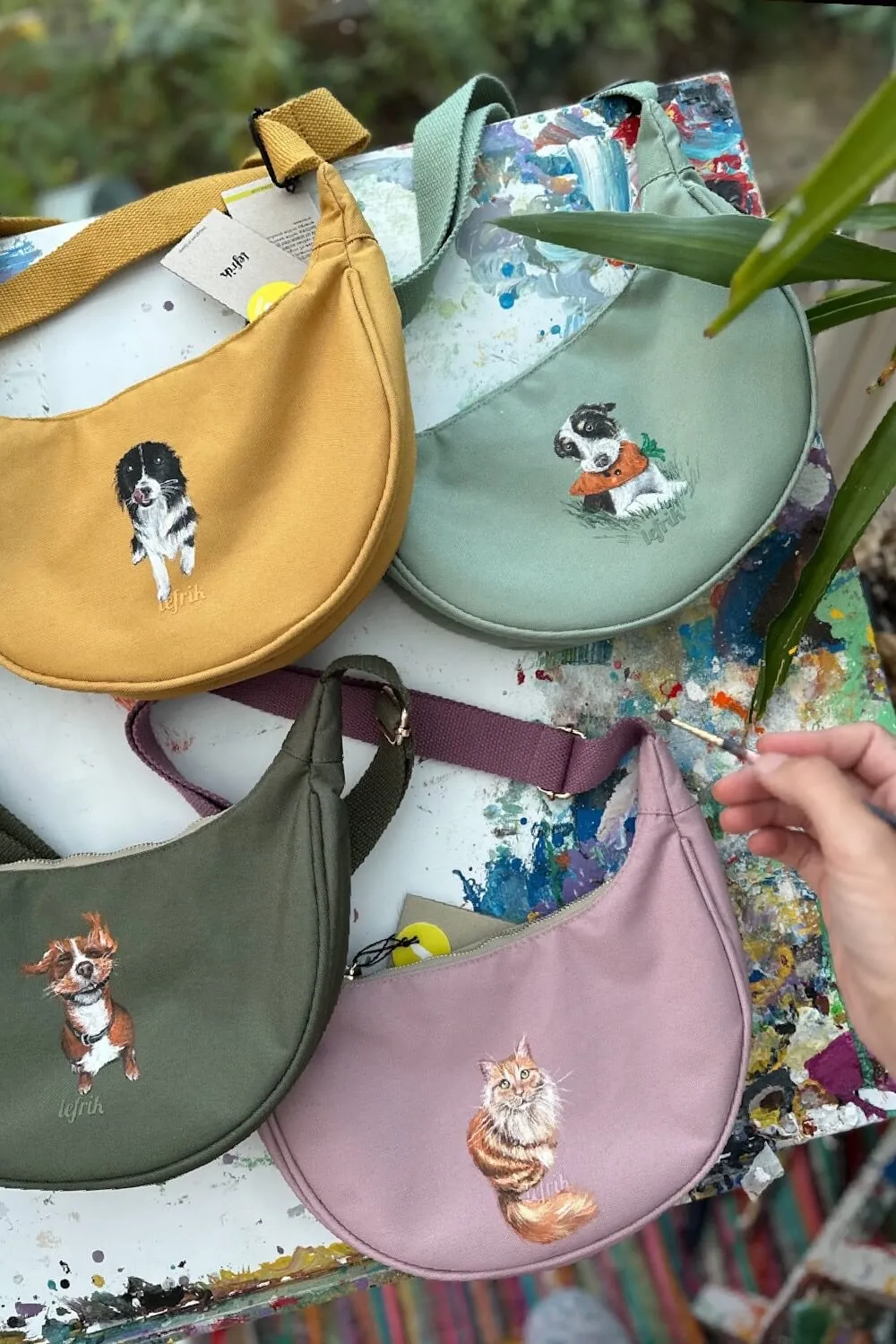 Custom Hand Painted Pet Portrait Bag UK only