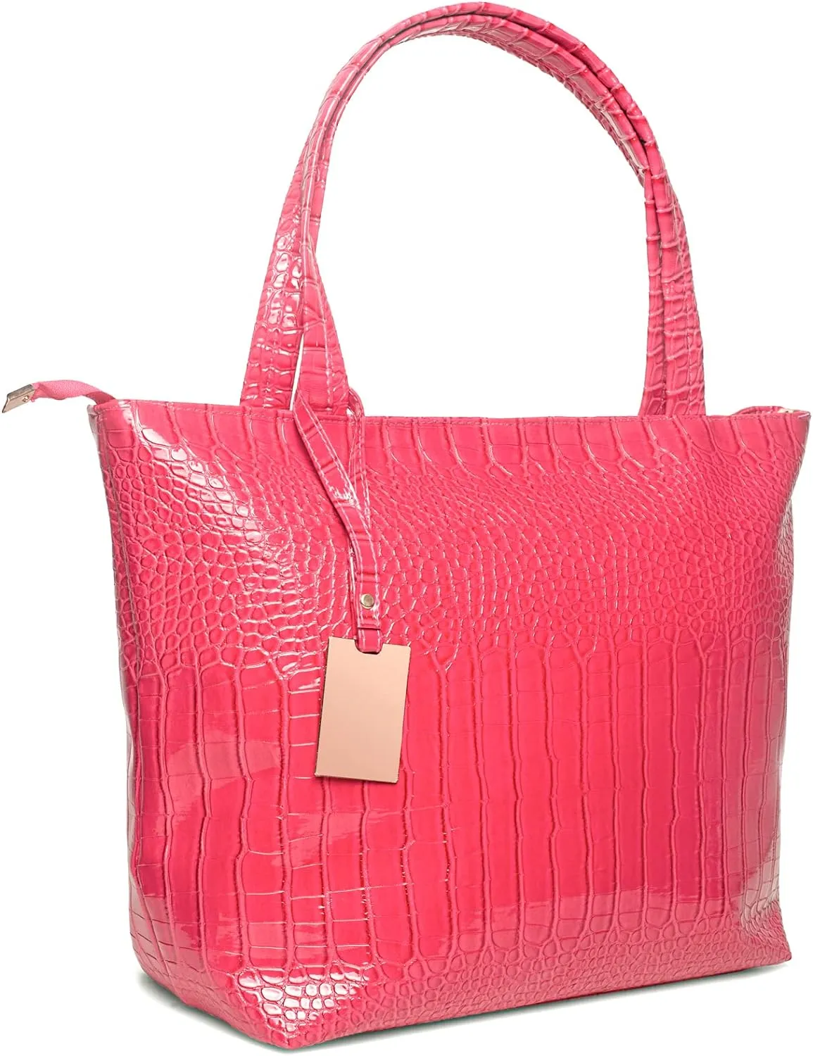 Fashionable Red Crocodile Printed Tote Style Handbag