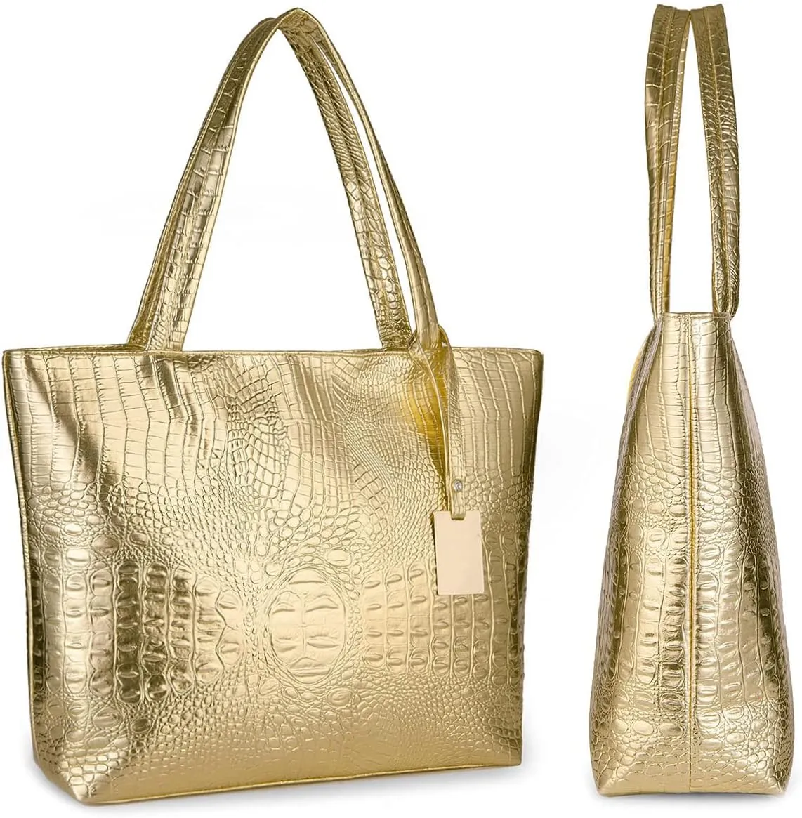 Fashionable Red Crocodile Printed Tote Style Handbag