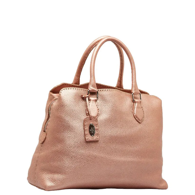 Fendi Leather Selleria Handbag Tote Bag