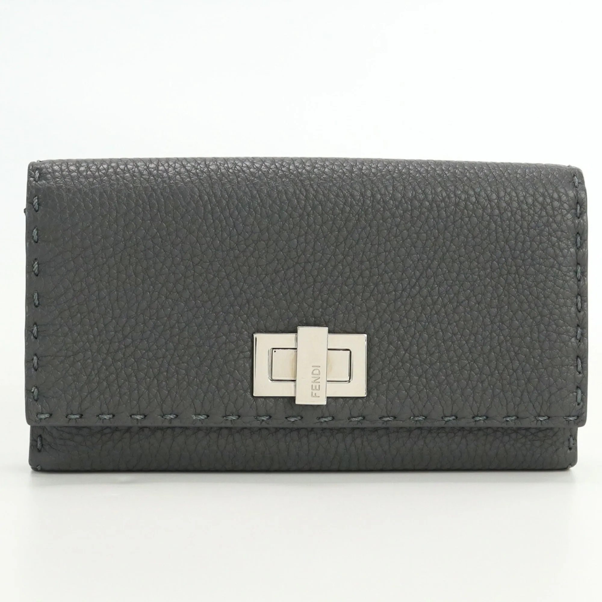 FENDI Selleria Peekaboo 8M0308 SFR Long Wallet Fold Leather Women's