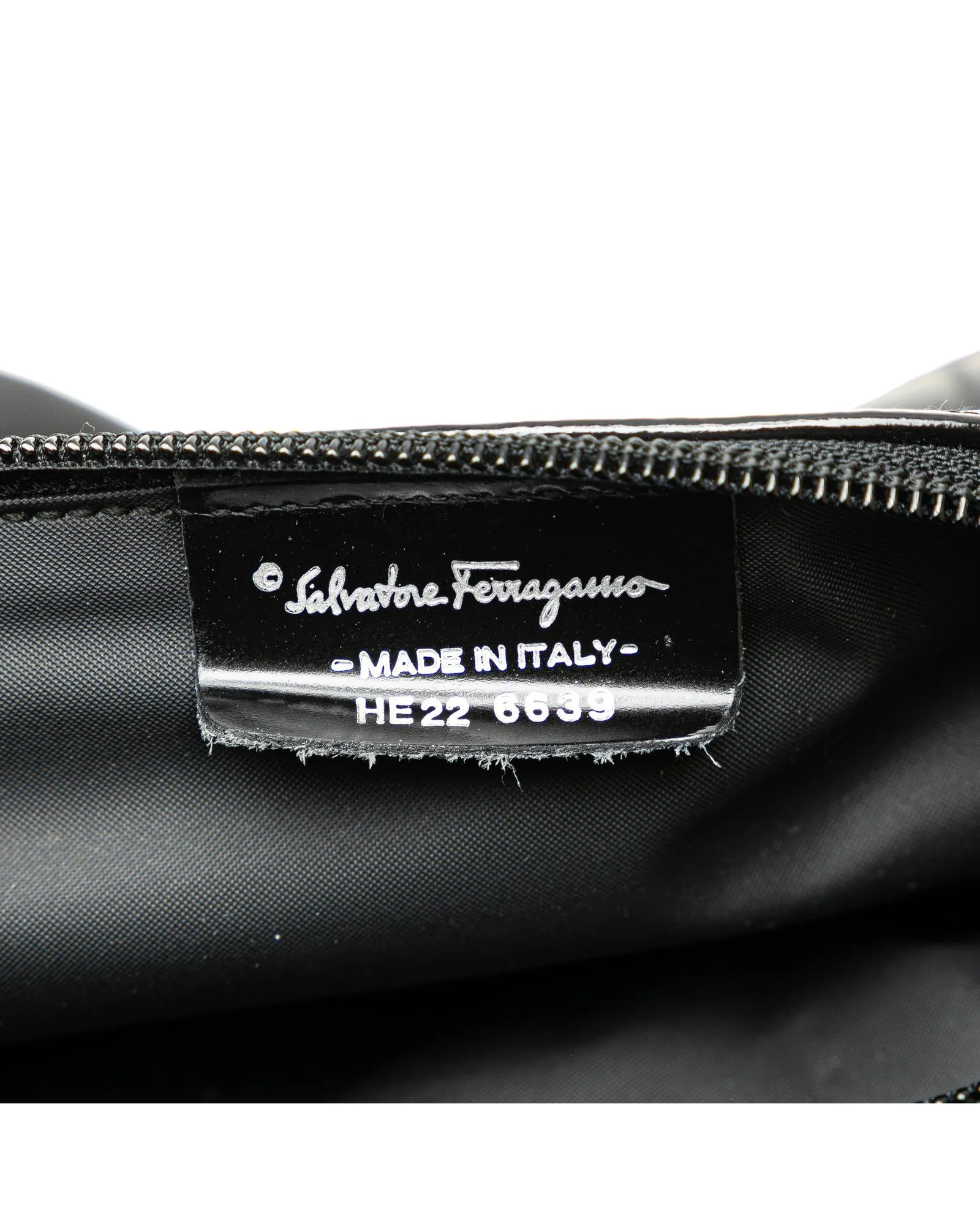 Ferragamo Black Nylon Cosmetic Bag