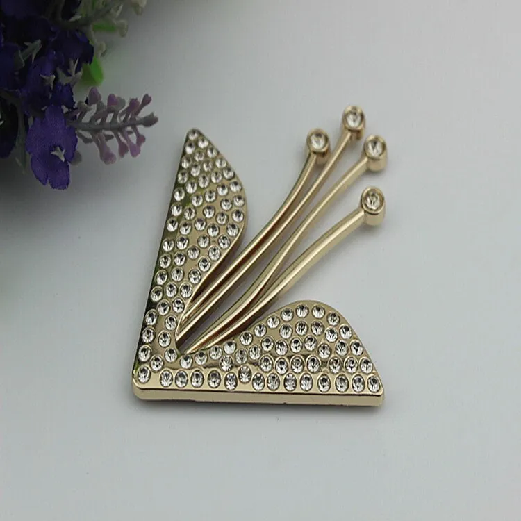 Flowers Purse Label 1/10pcs Bag Hardware Charm Light Gold Handmade Purse Handbag Making Metal Decoration 80mm 3 1/8" Wholesale Supplies