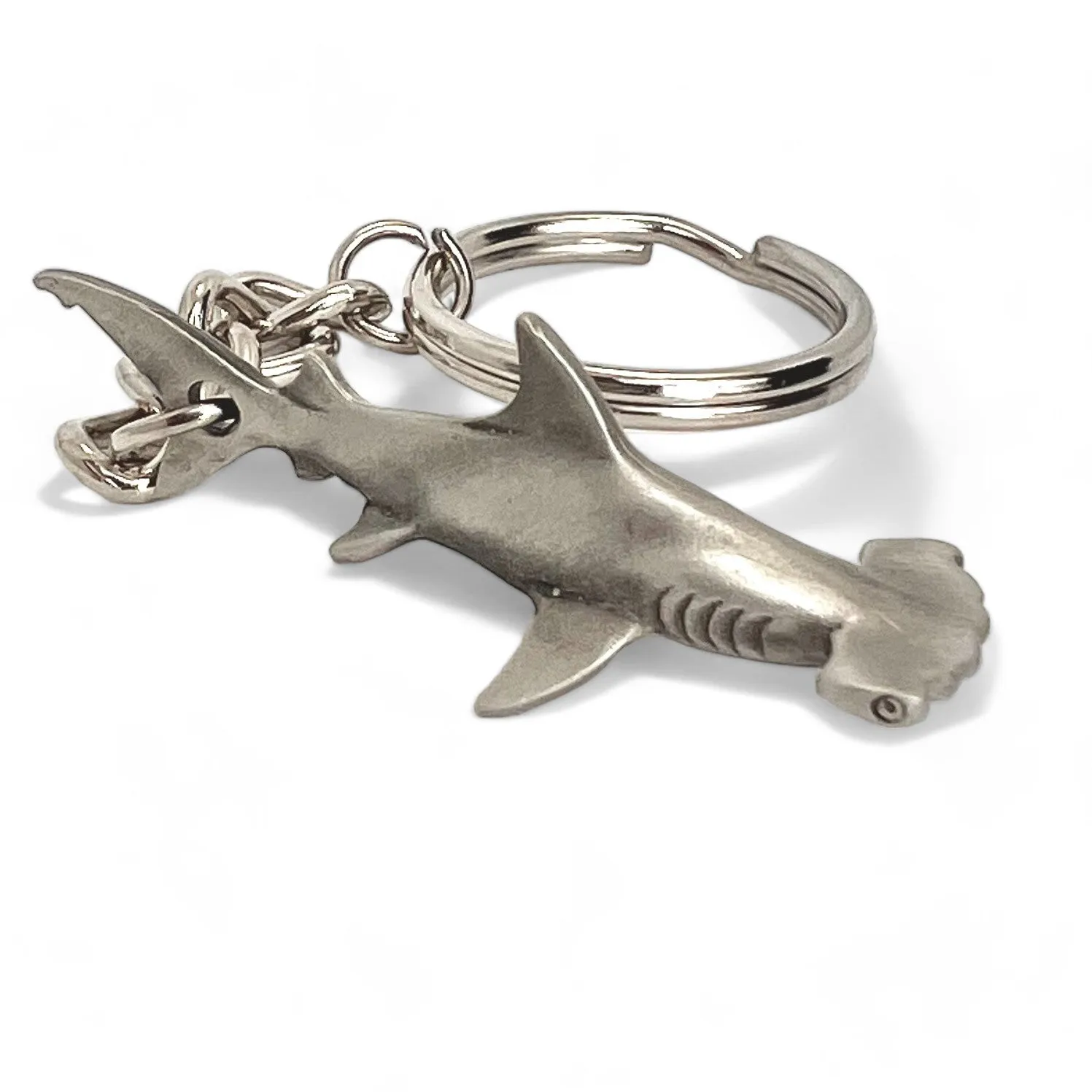 Hammerhead Shark Keychain for Men and Women- Hammerhead Shark Charm, Gifts for Shark Lovers,  Realistic Shark Key Fob, Sea Life Keychain, Scuba Gifts