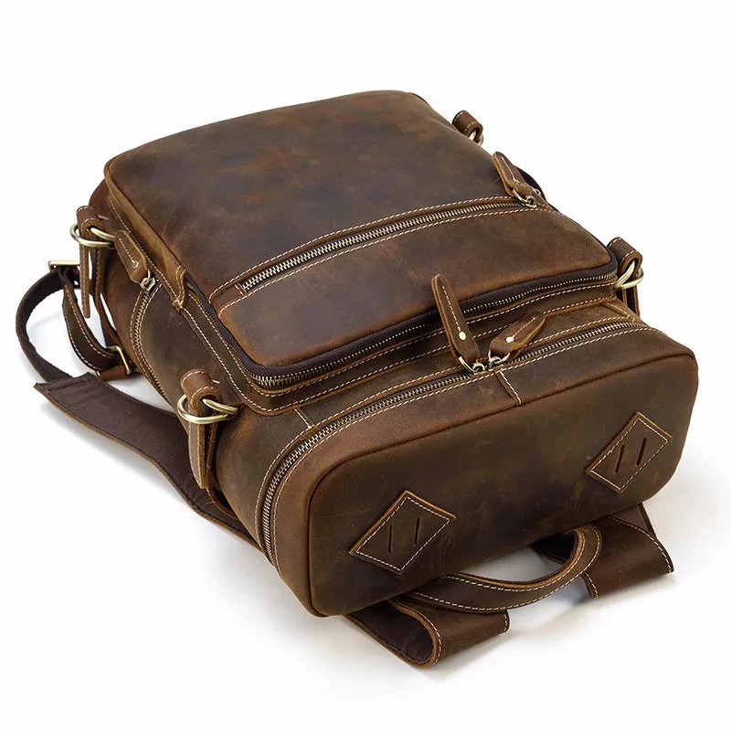 Handmade Vintage Leather Hiking Backpack