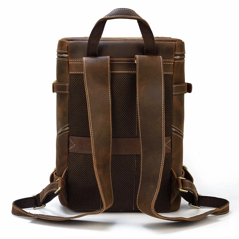 Handmade Vintage Leather Hiking Backpack