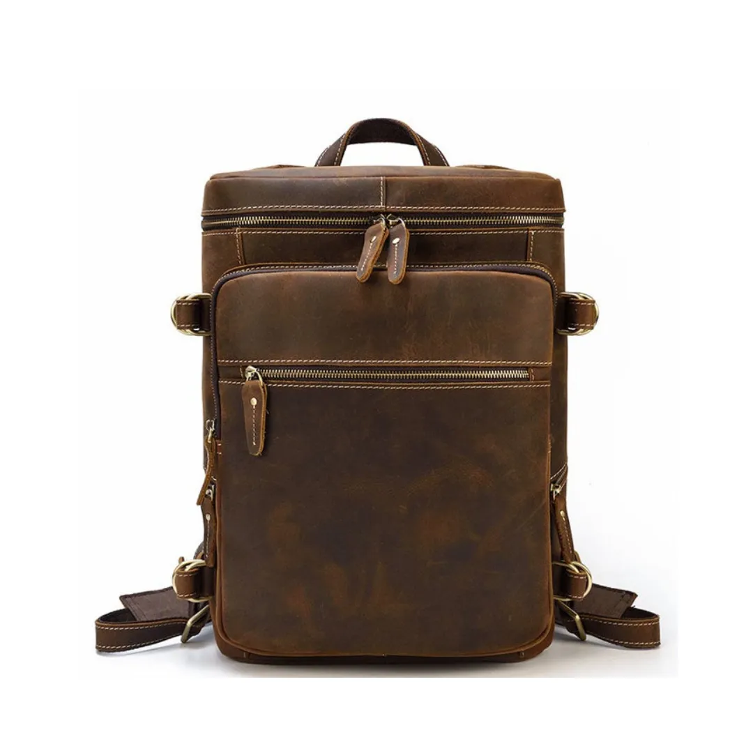Handmade Vintage Leather Hiking Backpack