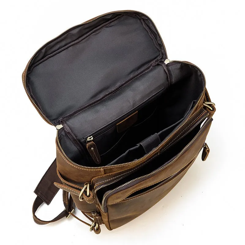 Handmade Vintage Leather Hiking Backpack