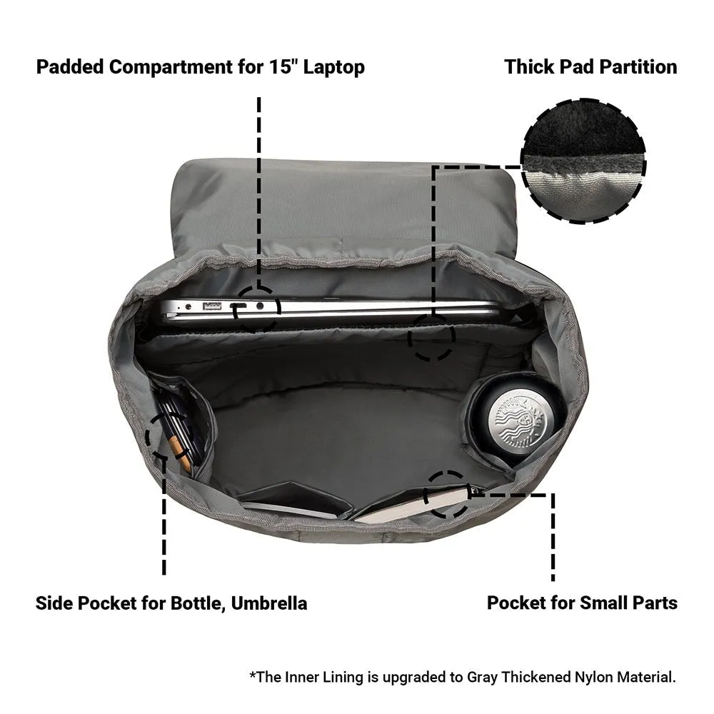 KAUKKO Backpack for city trips, EP5-5 ( Black Green / 20.3L)