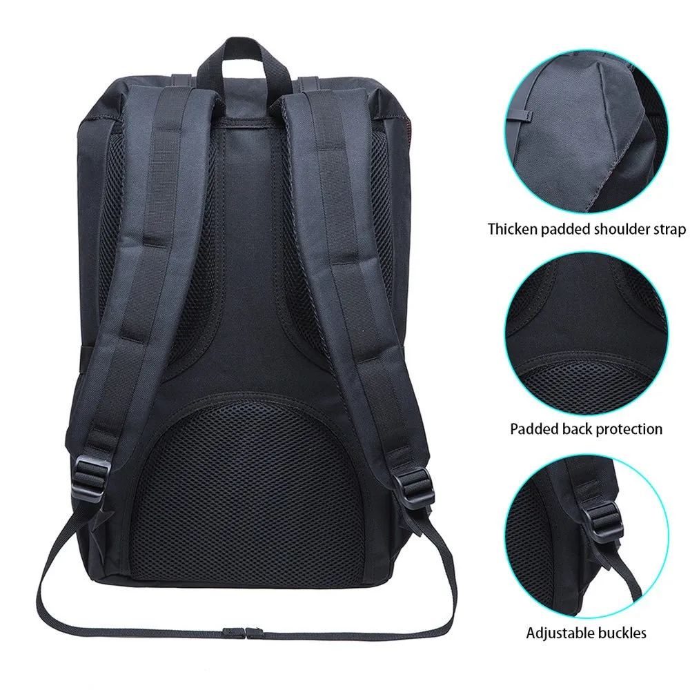 KAUKKO Backpack for city trips, EP5-5 ( Black Green / 20.3L)
