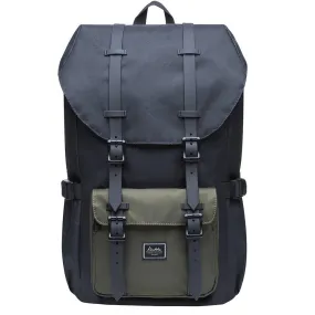 KAUKKO Backpack for city trips, EP5-5 ( Black Green / 20.3L)