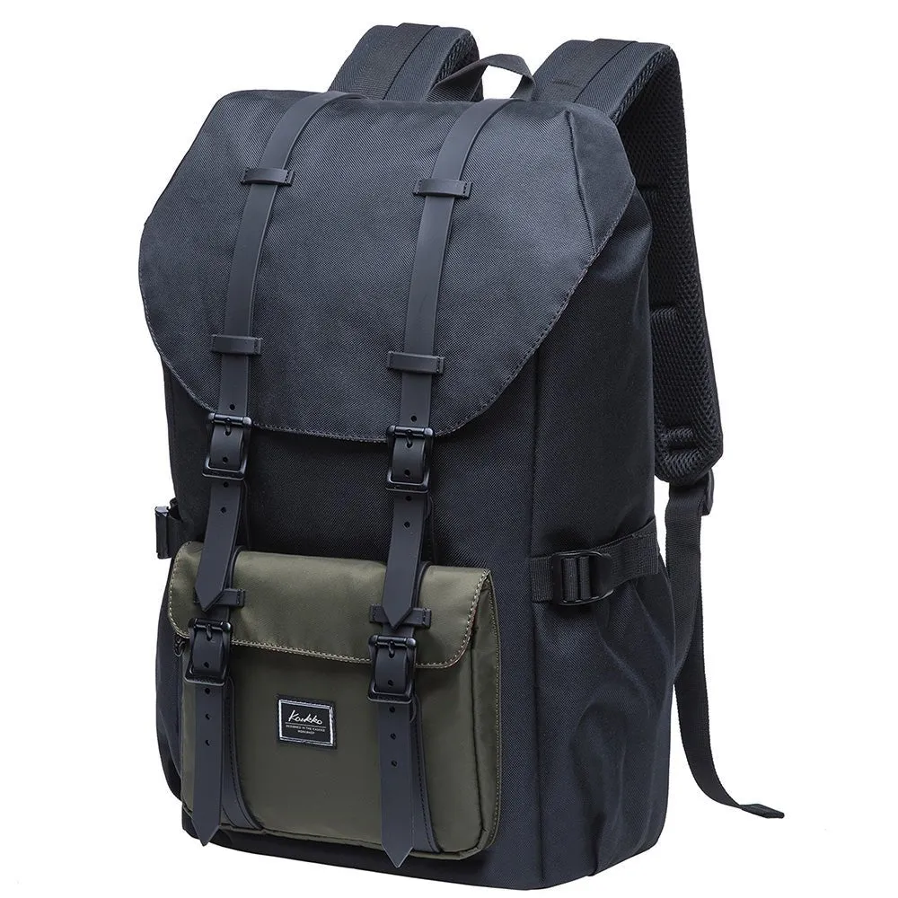 KAUKKO Backpack for city trips, EP5-5 ( Black Green / 20.3L)