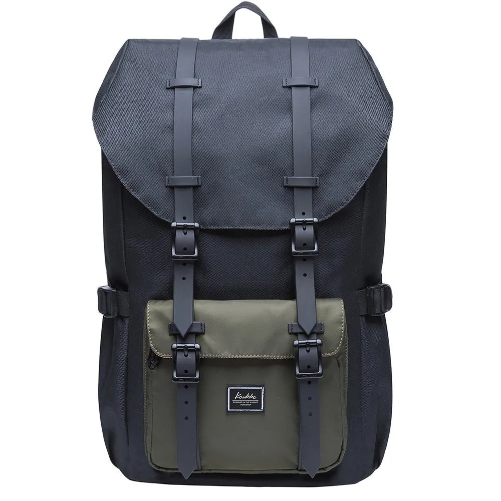 KAUKKO Backpack for city trips, EP5-5 ( Black Green / 20.3L)