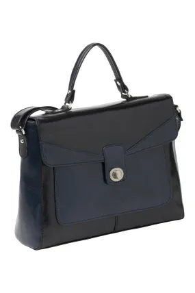 LEAH TWO TONE LEATHER SHOULDER BAG