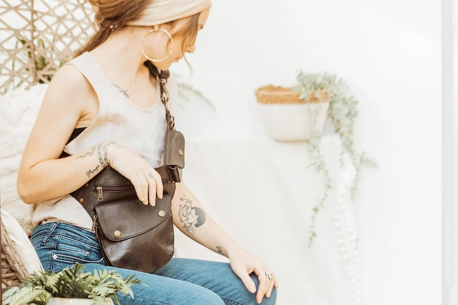 Leather Hip Bag | Falcon Brown - Ex Display