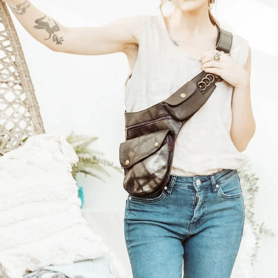 Leather Hip Bag | Falcon Brown - Ex Display
