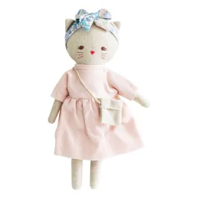 Mini Lilly Kitty Pink Linen Doll