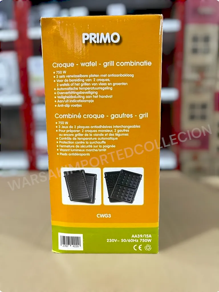 PRIMO France 3 in 1 Sandwich Maker