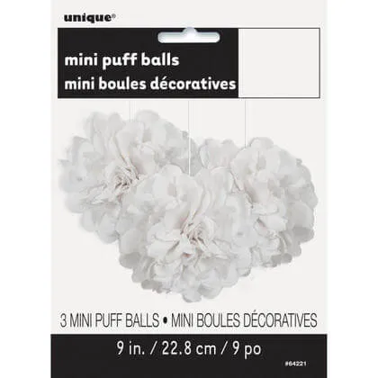 Puff Tissue Decoration 9" White - 3 count