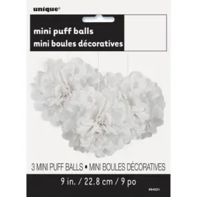 Puff Tissue Decoration 9" White - 3 count