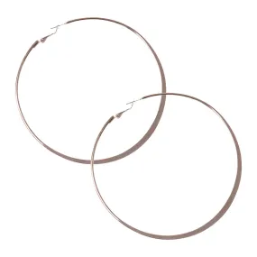 Rose Gold Flat Edge Hoop Earrings