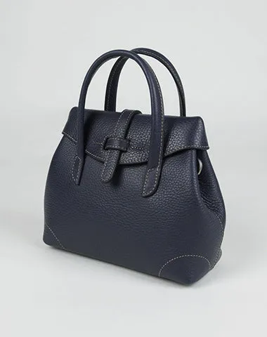 Small Womens Black Leather Handbag Purse Leather Navy Mini Shoulder Bag Handbag Purse for Ladies