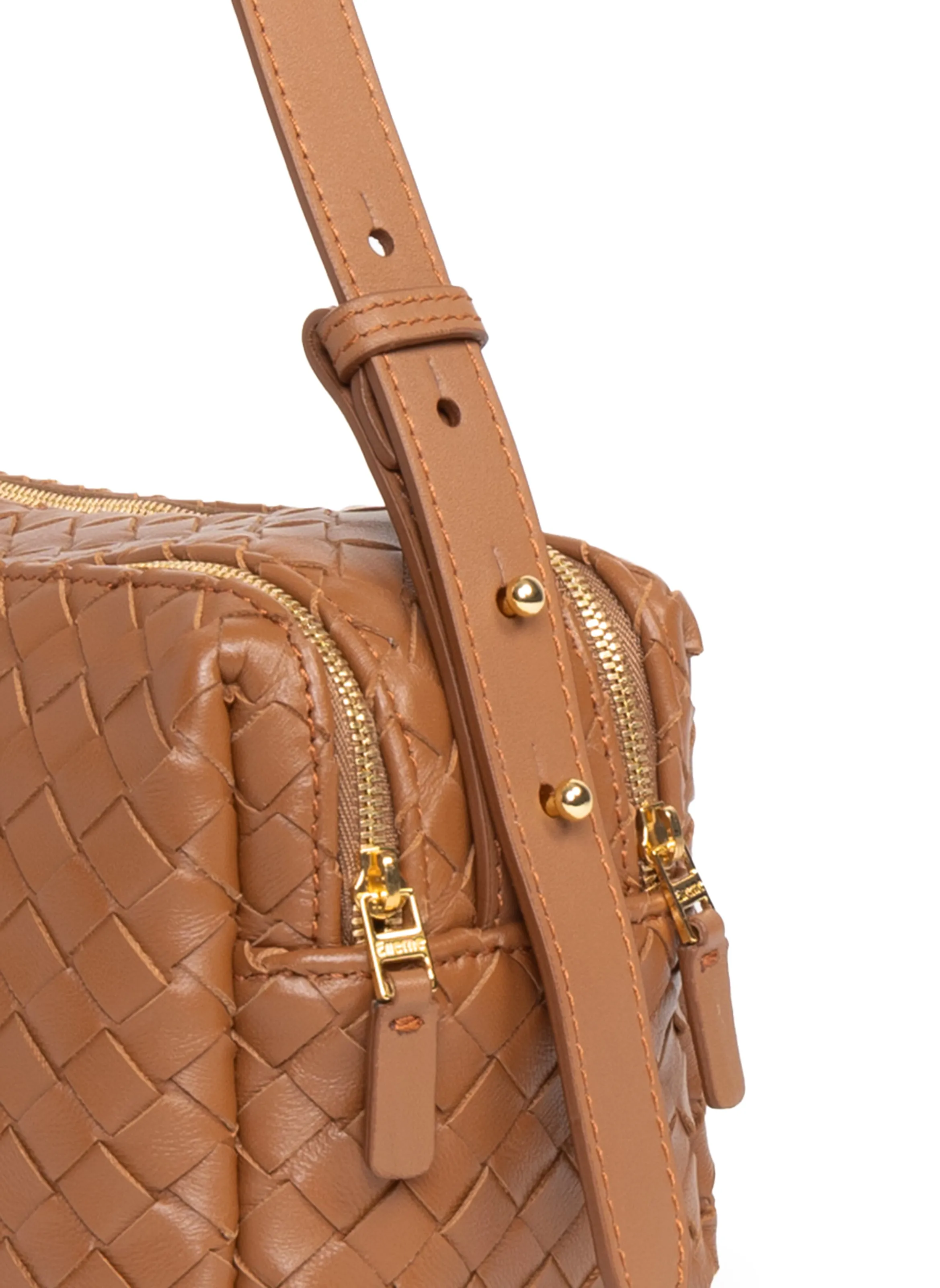Trousse Woven Leather Cognac