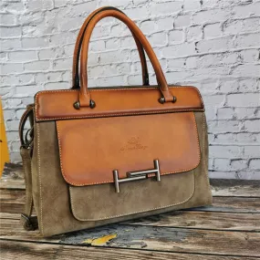 Vintage leather-look Shoulder Handbag